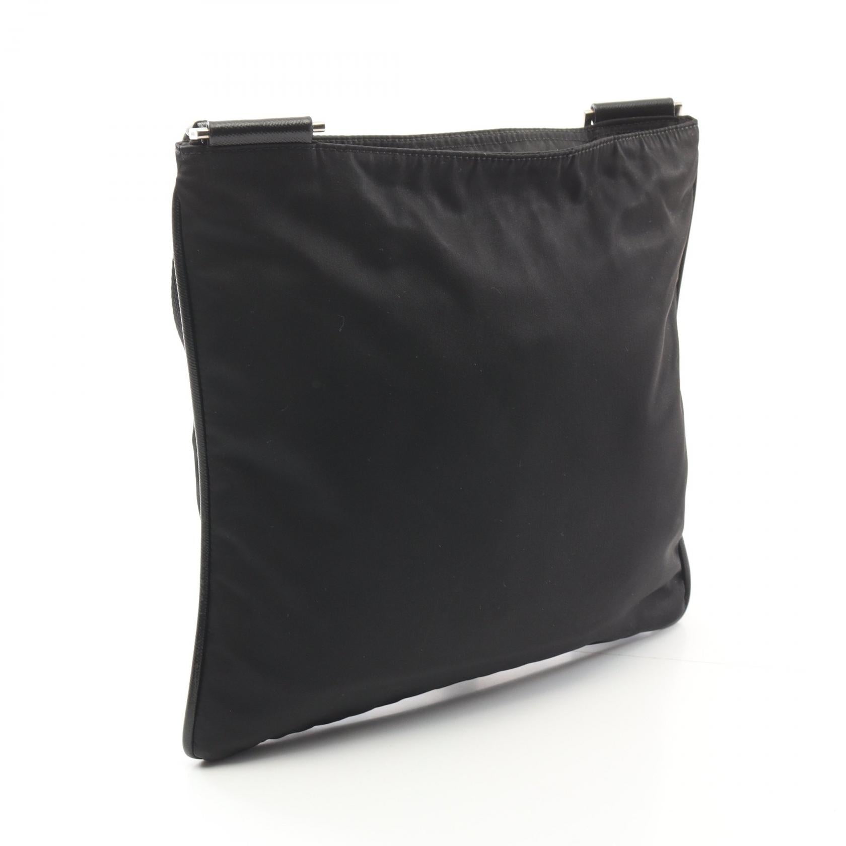 Prada Tessuto Saffi Shoulder Bag Leather Nylon Saffiano