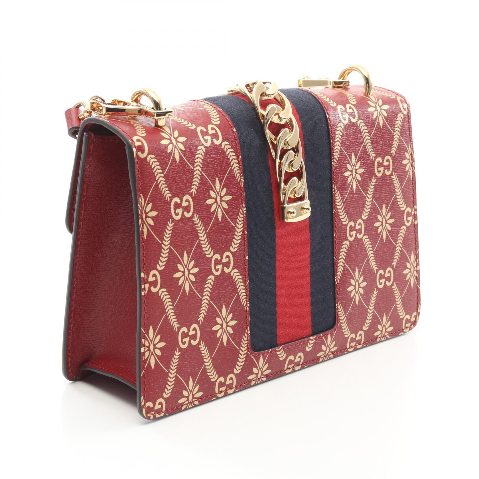 Gucci Sylvie Pattern Shoulder Bag Leather