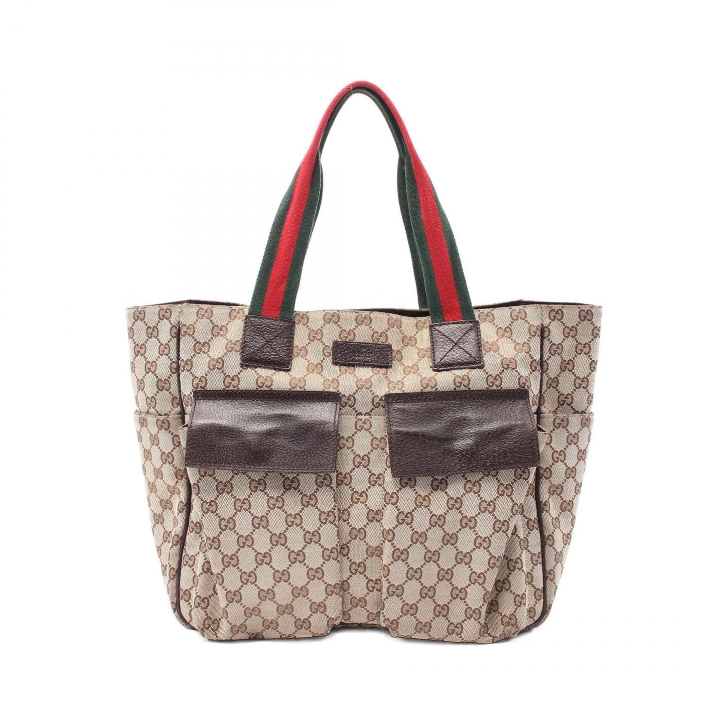 Gucci Sherry Line Tote Bag Canvas Canvas Leather
