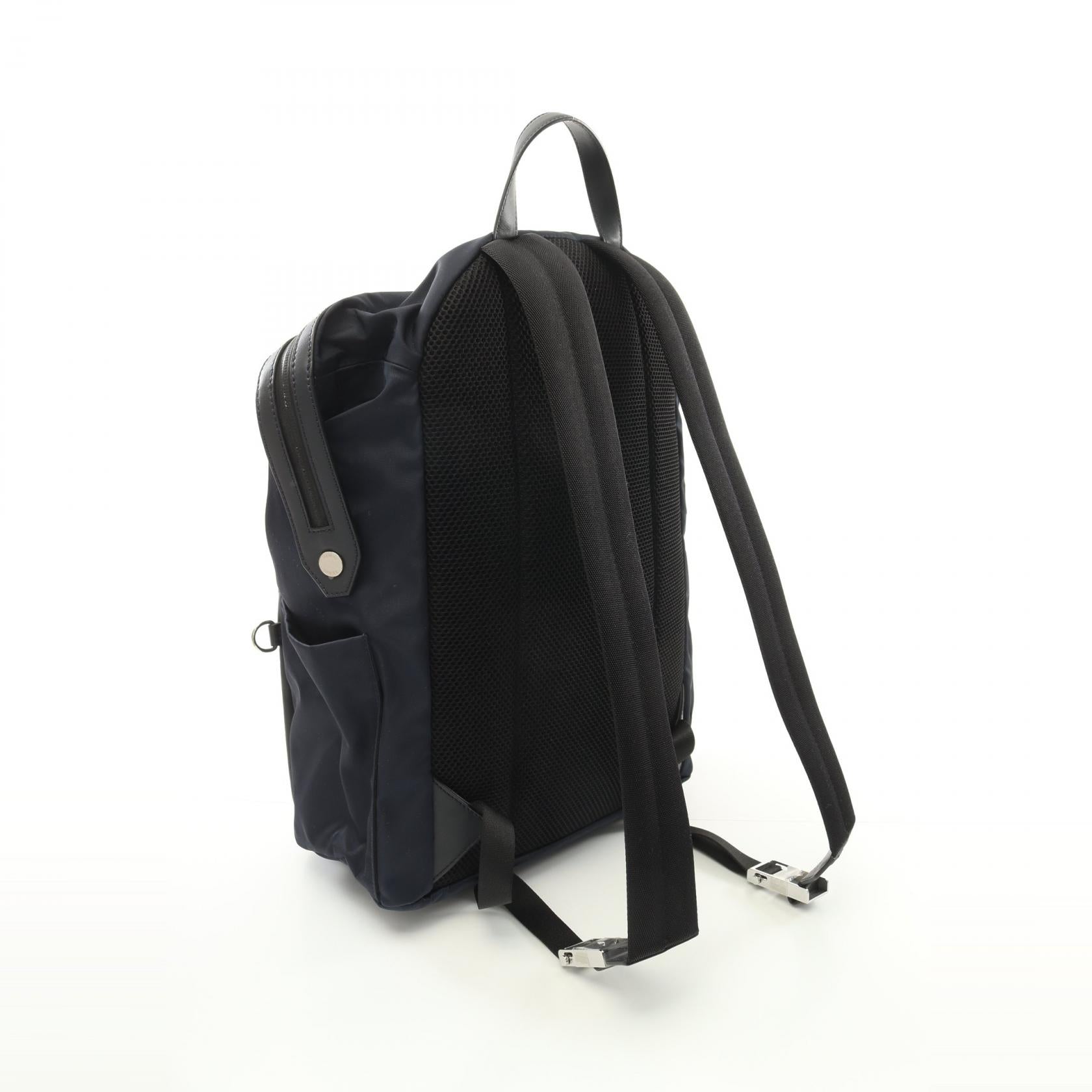 Fendi Vocabulary Backpack Leather Nylon Blue