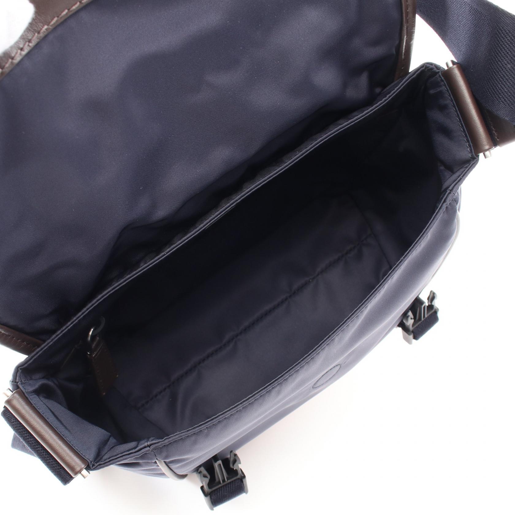 Prada Tessuto Shoulder Bag Leather Suede Nylon