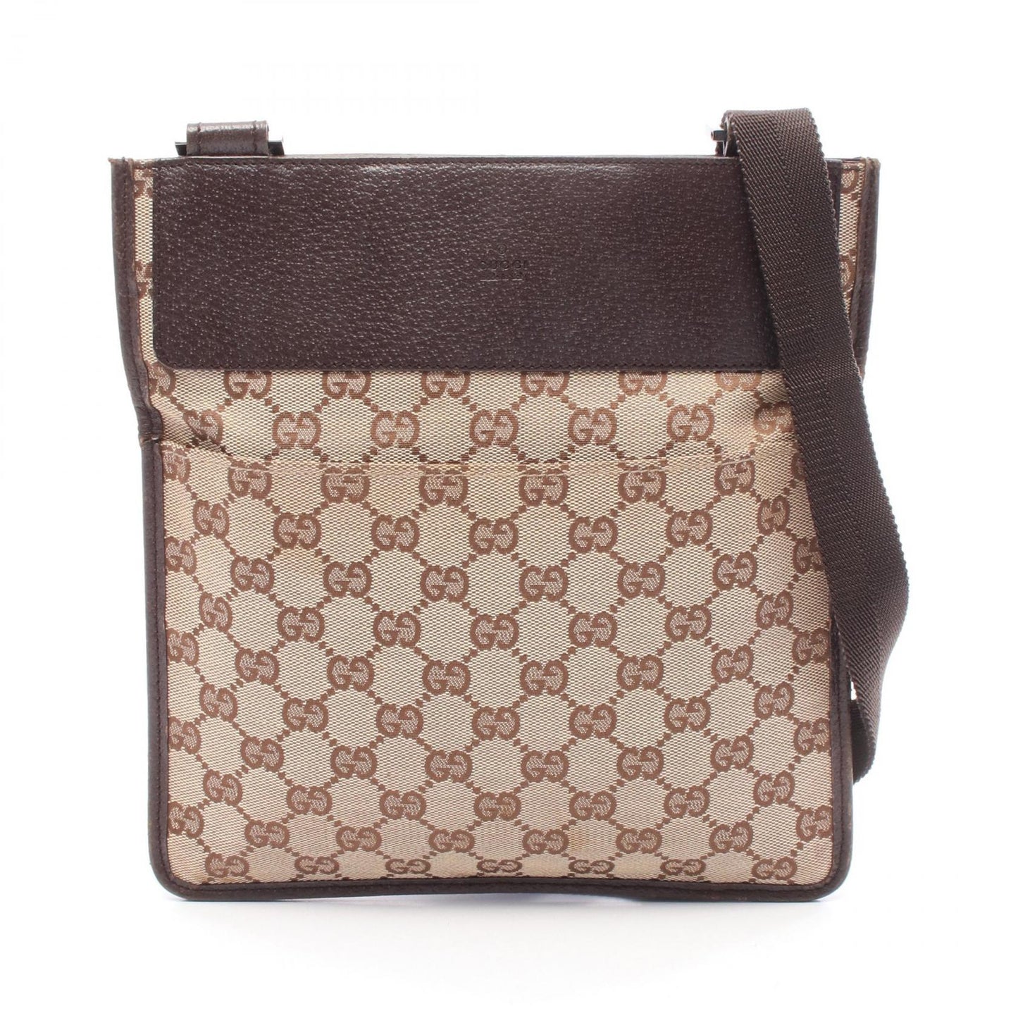 Gucci Shoulder Bag Canvas Leather 1