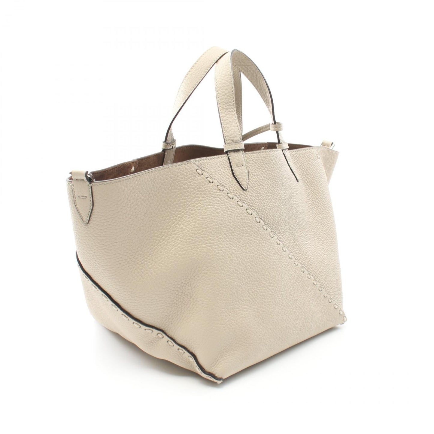 Fendi Selleria Diagonal Tote Bag Leather