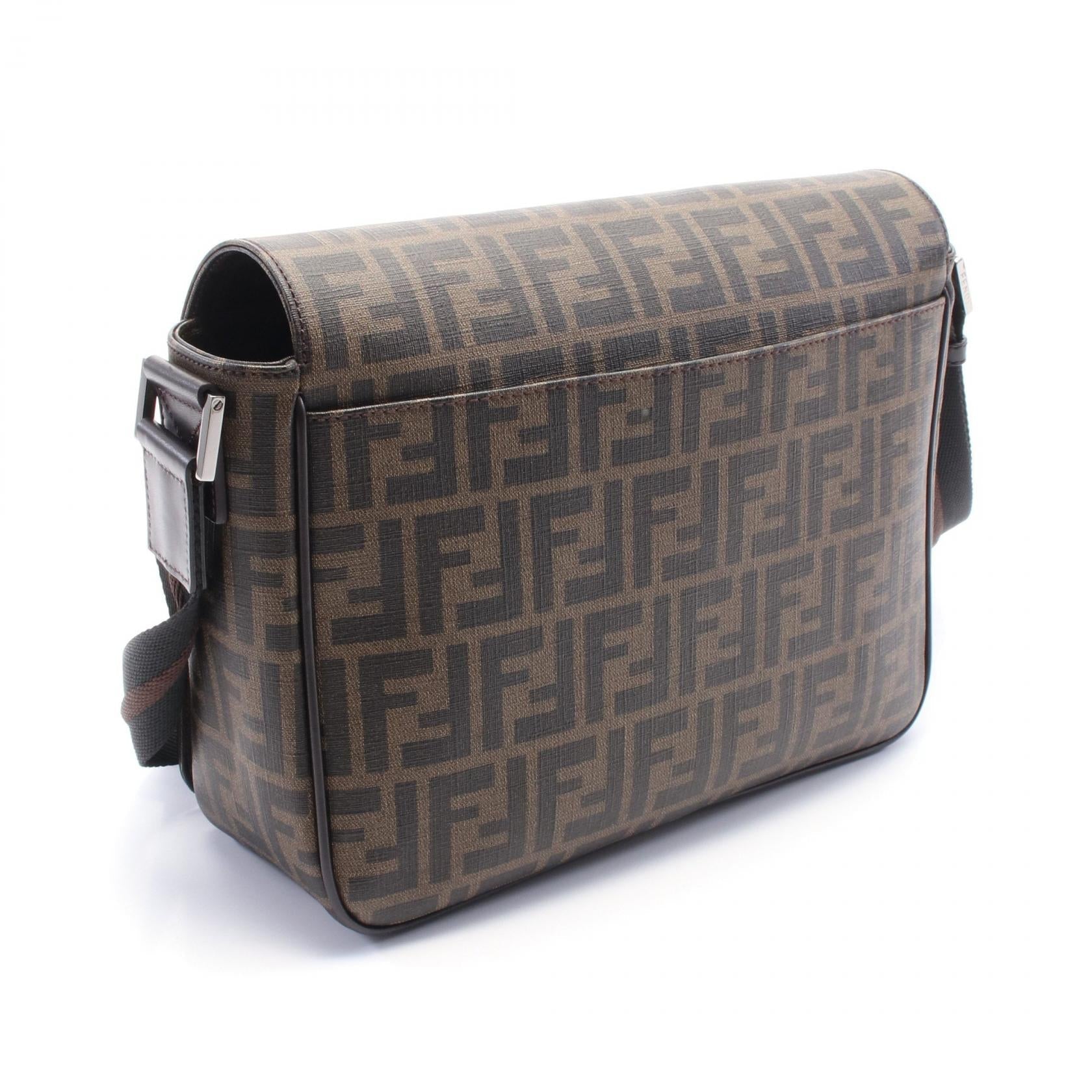 Fendi Zucca Pvc Coated Shoulder Bag Canvas