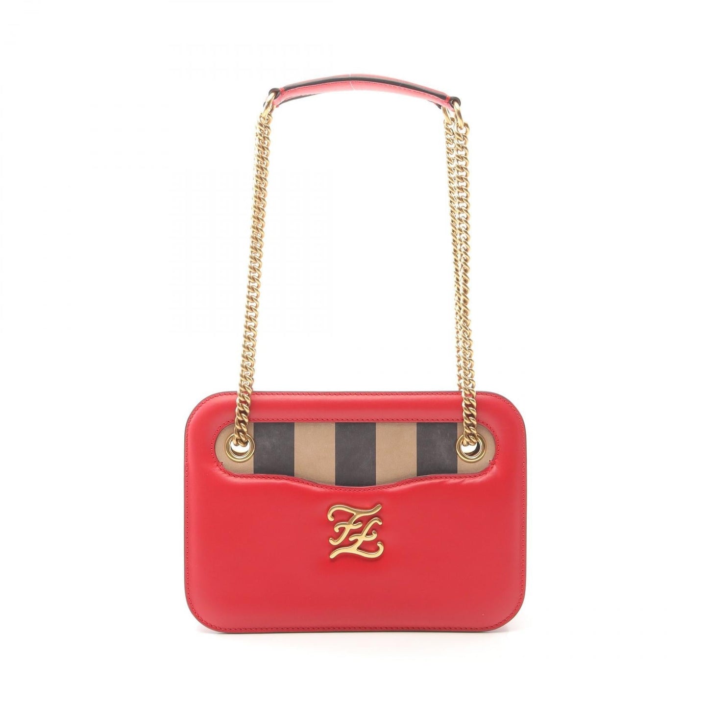 Fendi Calligraphy Shoulder Bag Leather