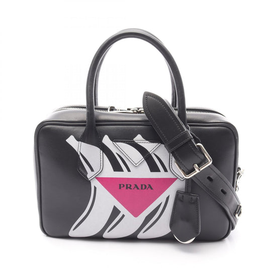 Prada Banana Print Handbag Leather Travel Bag