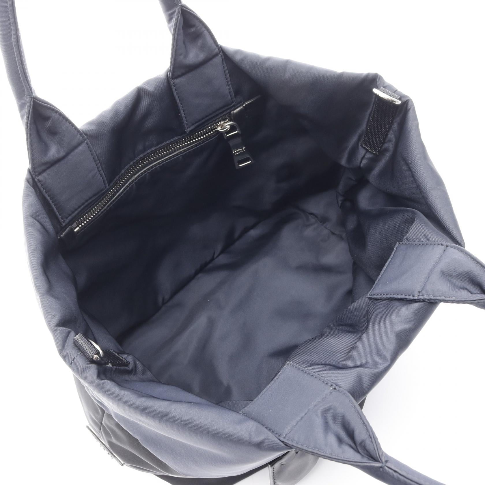 Prada Tessuto Double 2Way Bag Leather Nylon Travel Bag