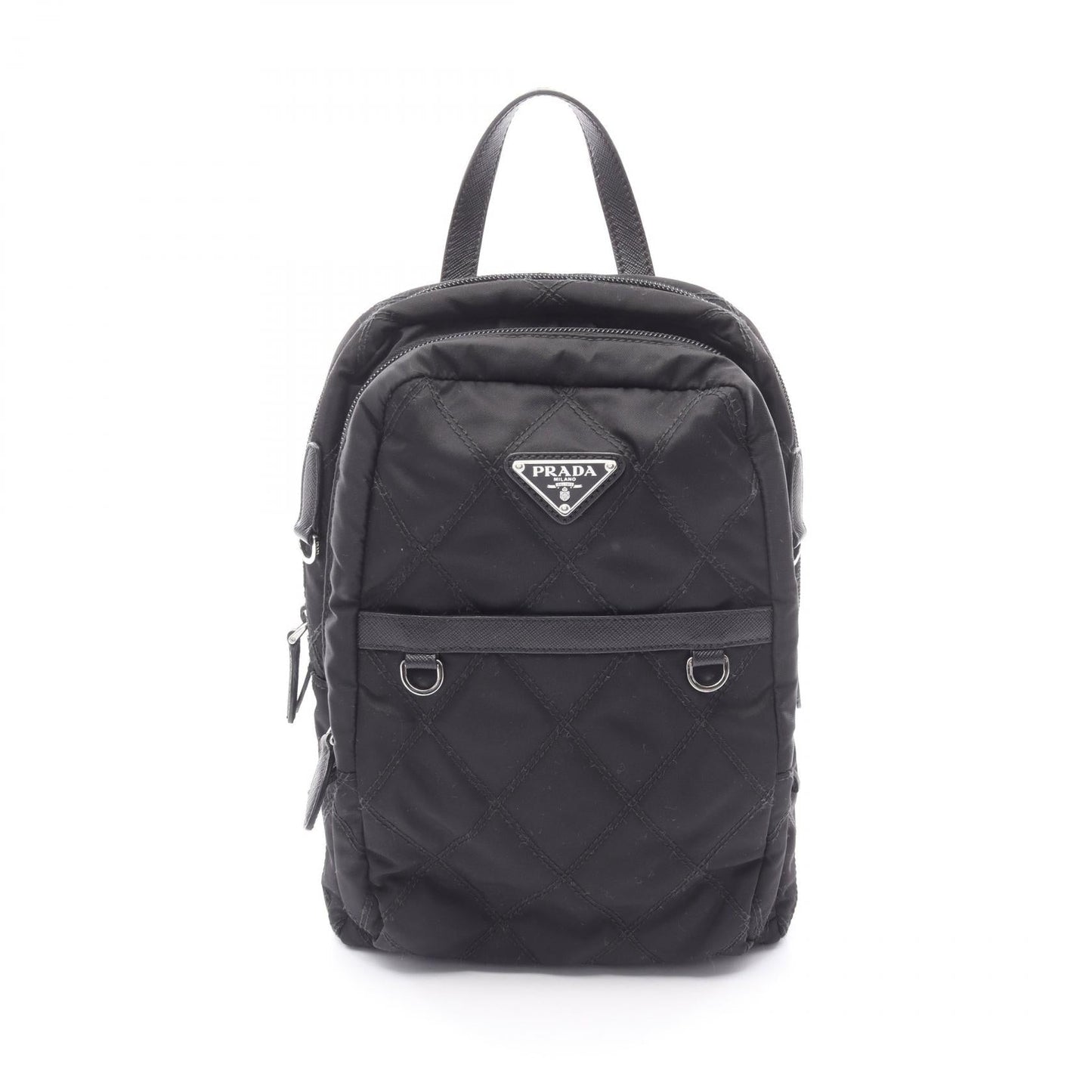 Prada Backpack Leather Nylon Nylon Leather Backpack