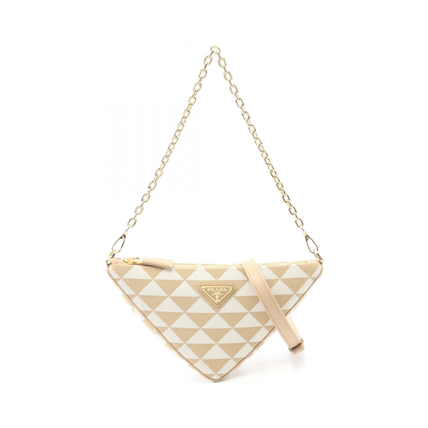 Prada Jacquard Shoulder Bag Canvas