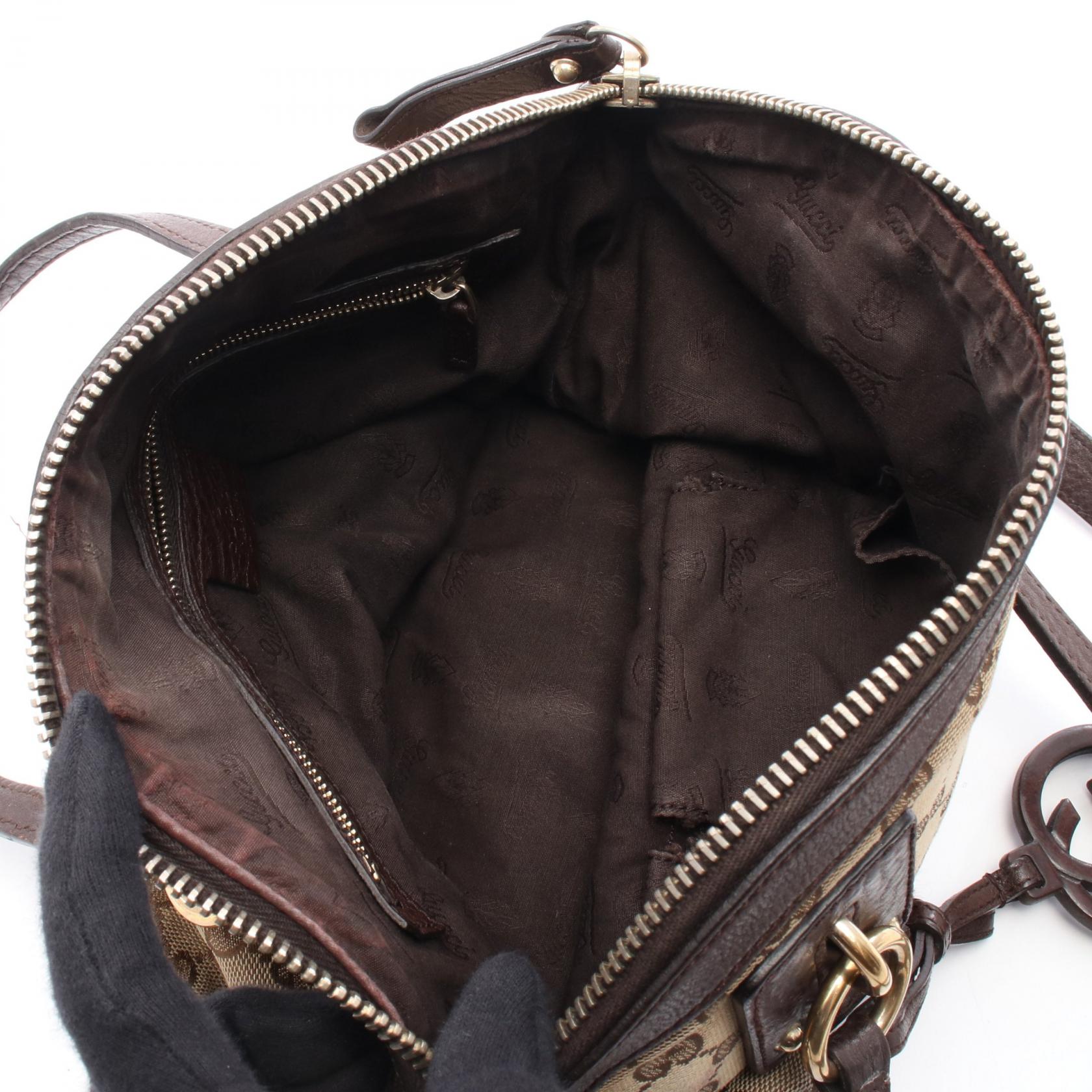 Gucci Interlocking 2Way Handbag Canvas Travel Bag
