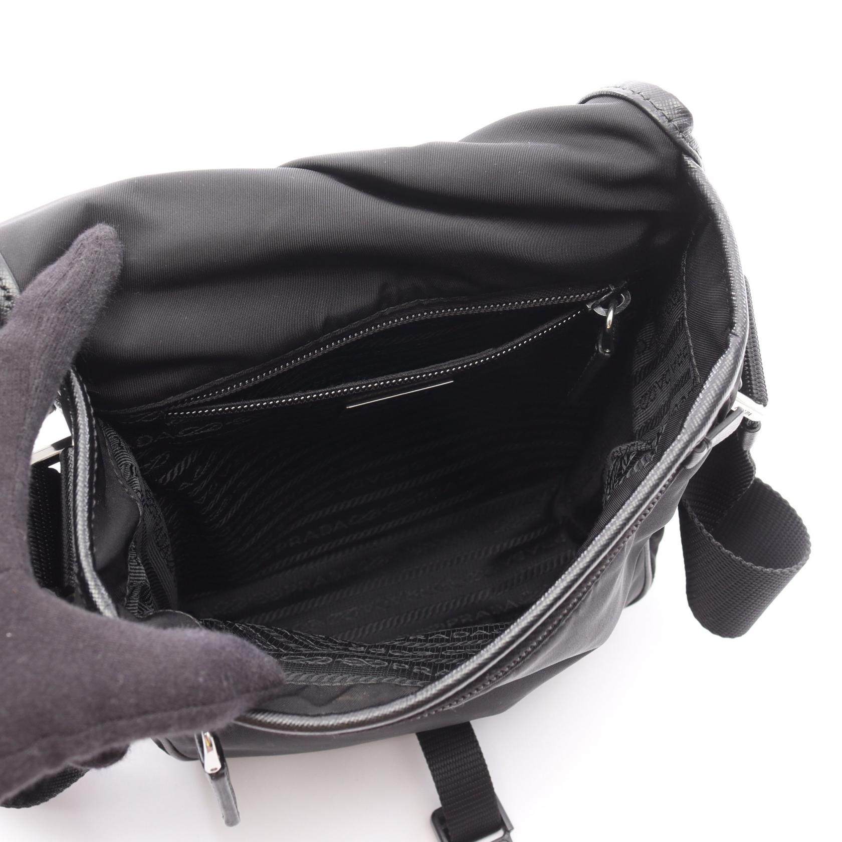 Prada Shoulder Bag Leather Nylon Saffiano 2