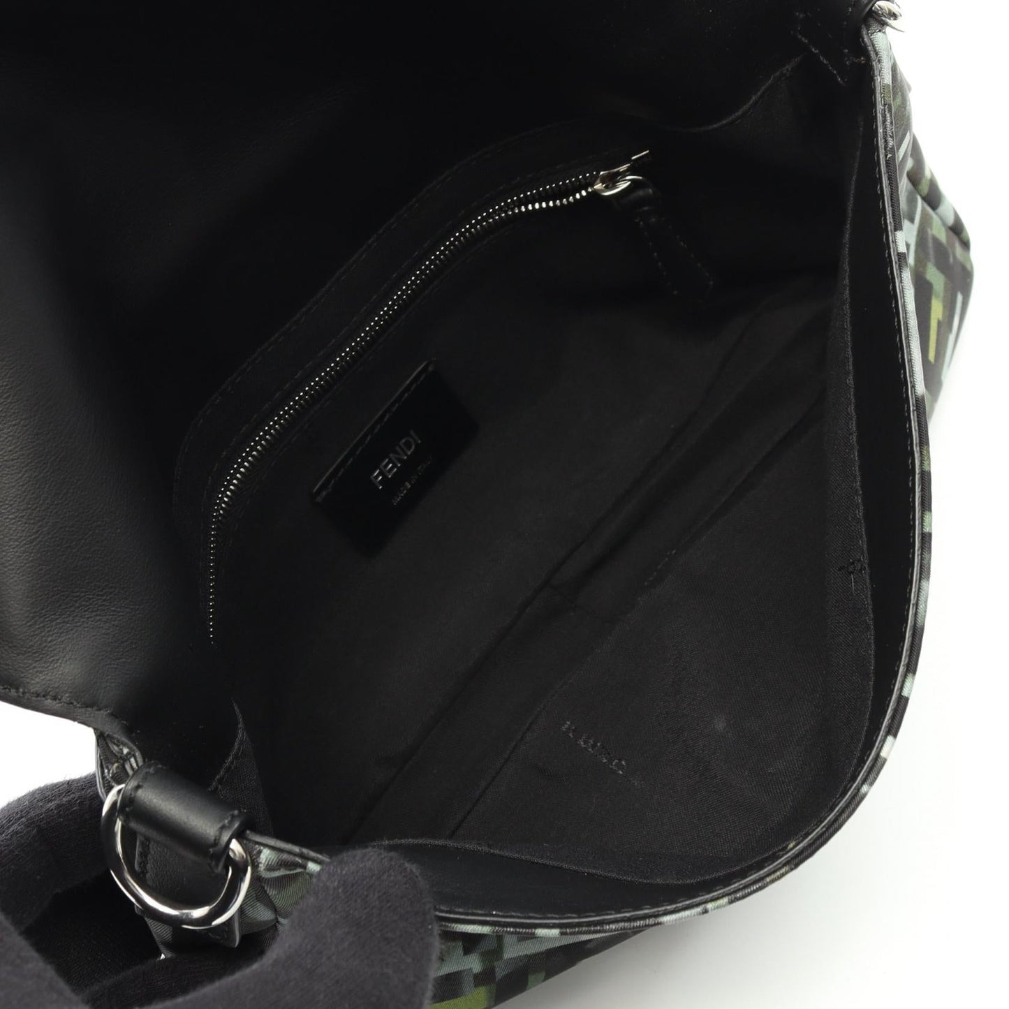 Fendi Mamma Baguette Zucca Waist Bag Leather Nylon Shoulder Bag