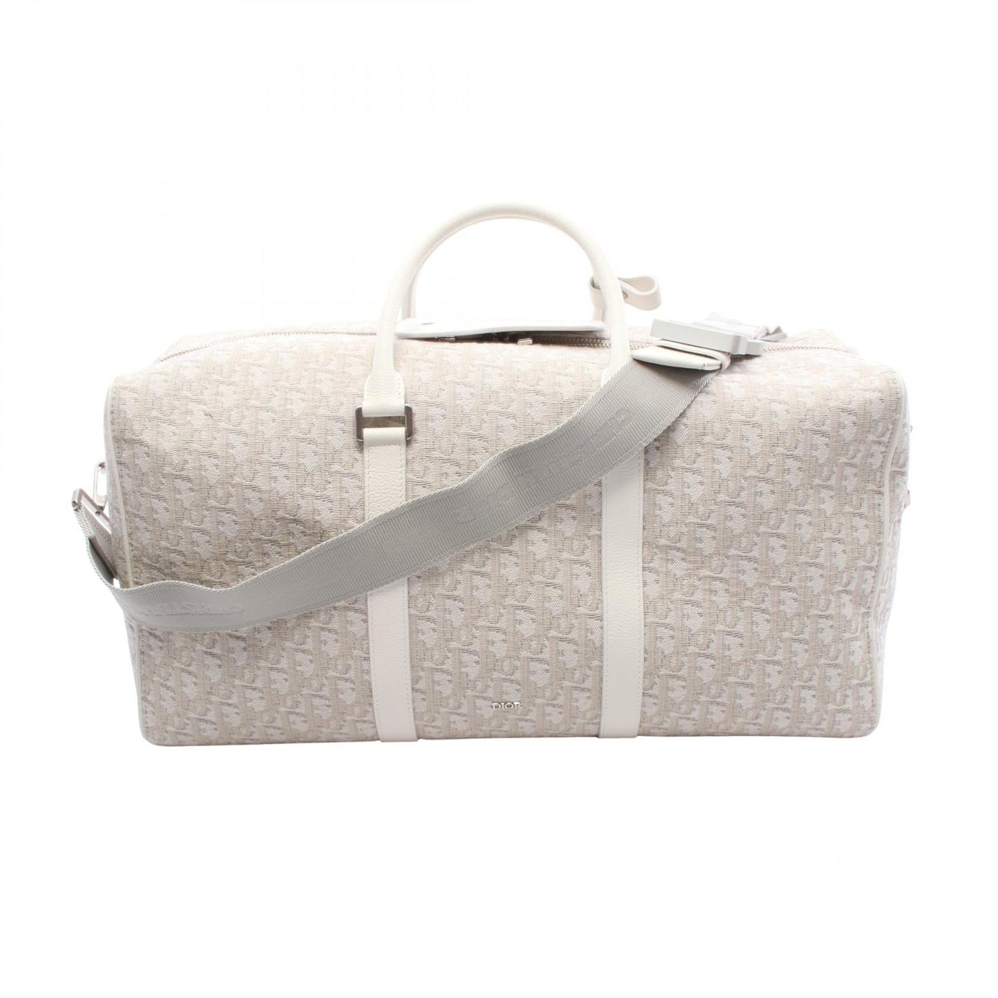 Dior Christian Oblique Boston Bag Leather Canvas Travel Bag
