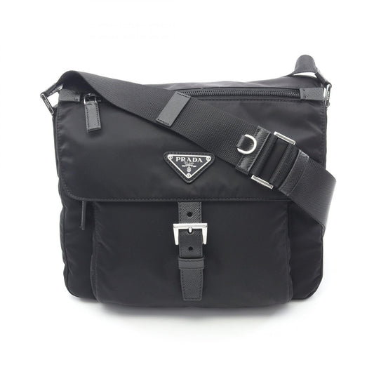 Prada Vela Shoulder Bag Leather Nylon Saffiano