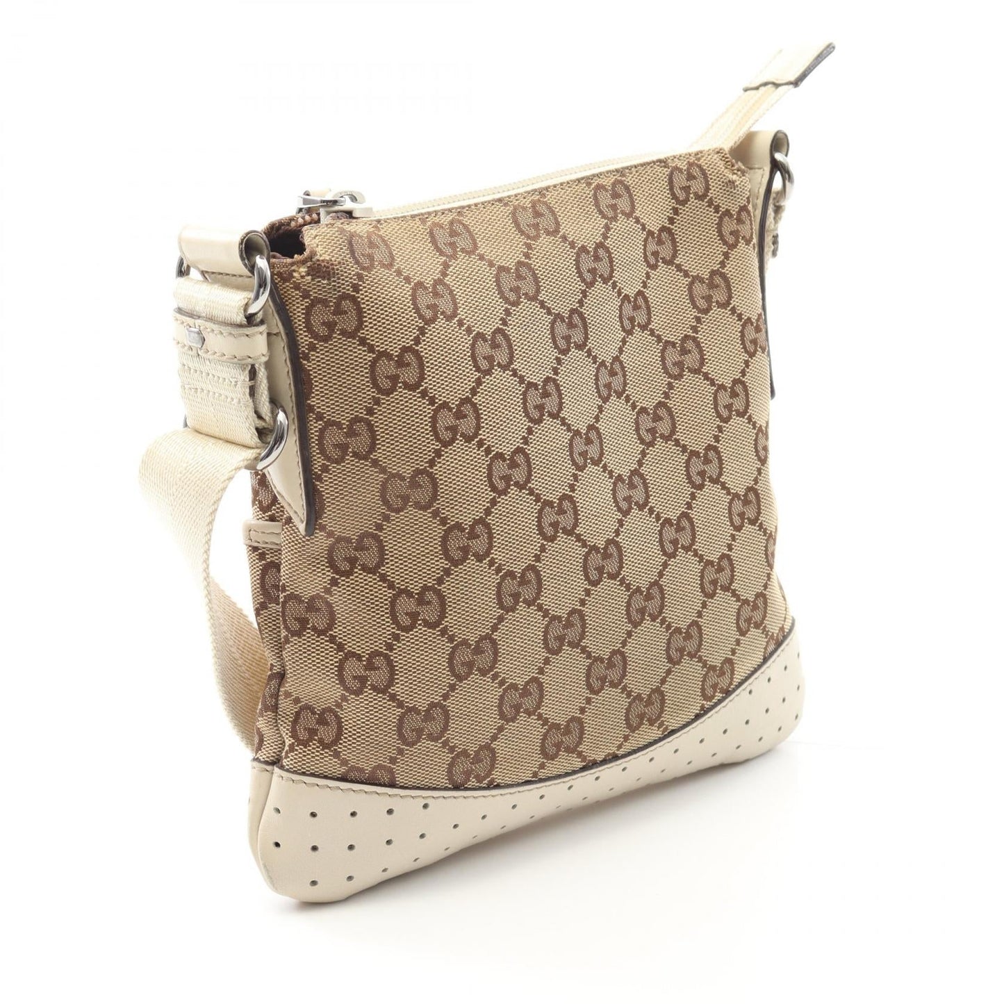 Gucci Shoulder Bag Canvas Leather 2