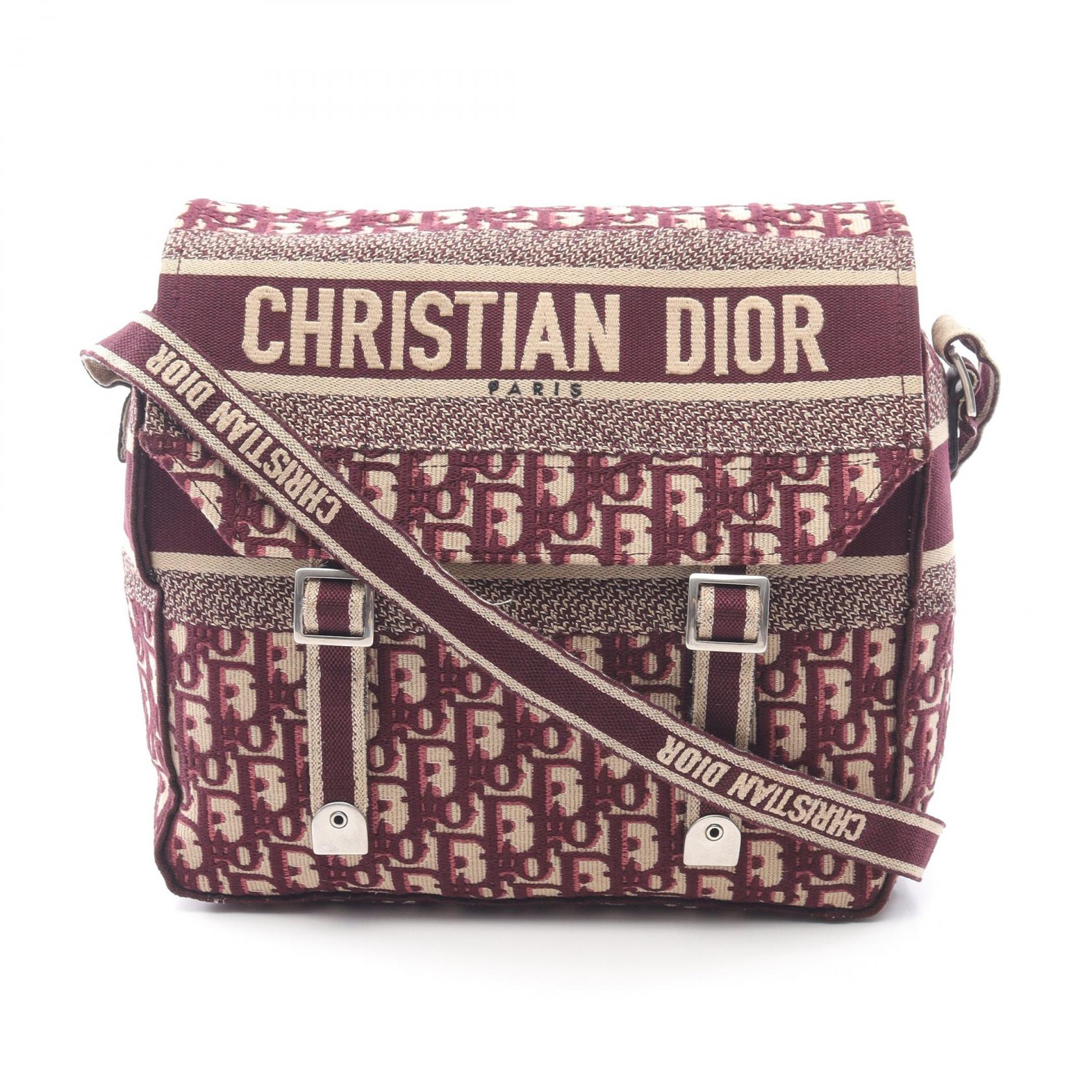 Dior camp Oblique Shoulder Bag Leather Canvas
