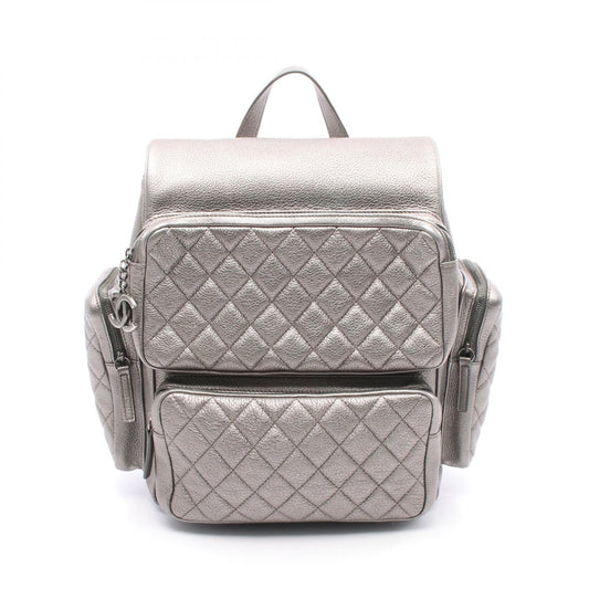 Matelasse Leather Backpack Signature