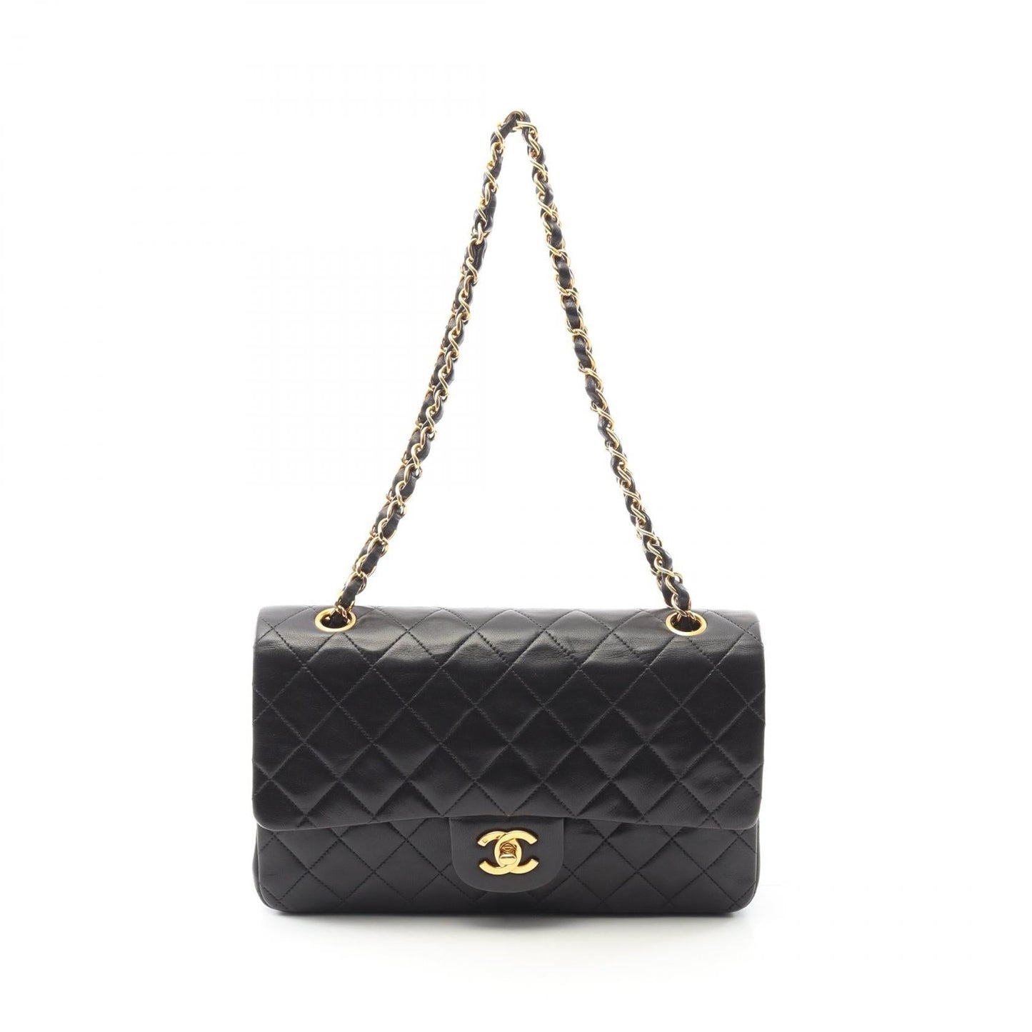 Matelasse W Flap Lambskin Shoulder Bag Refined