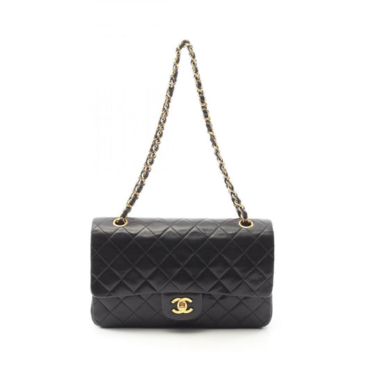 Matelasse W Flap Lambskin Shoulder Bag Refined