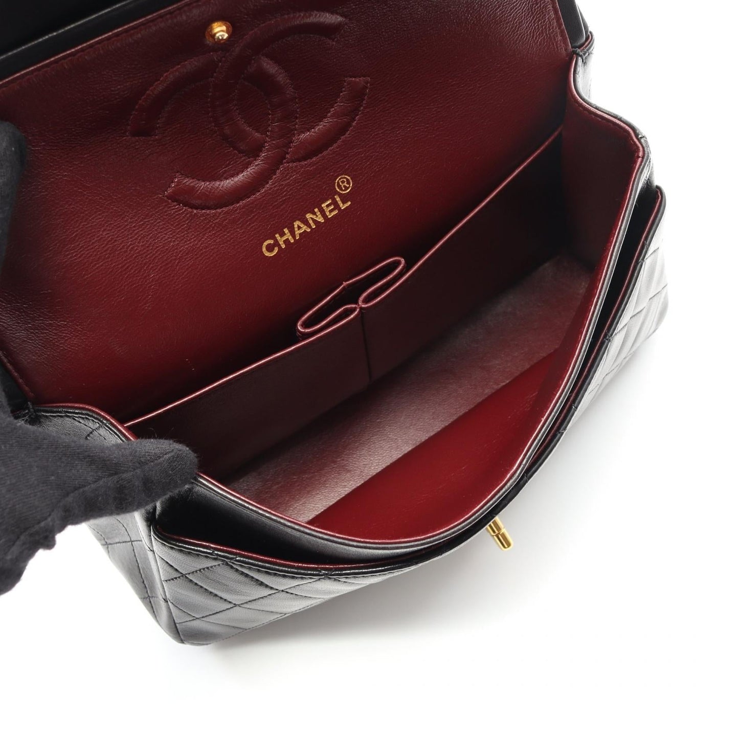 Matelasse W Flap Lambskin Shoulder Bag Refined