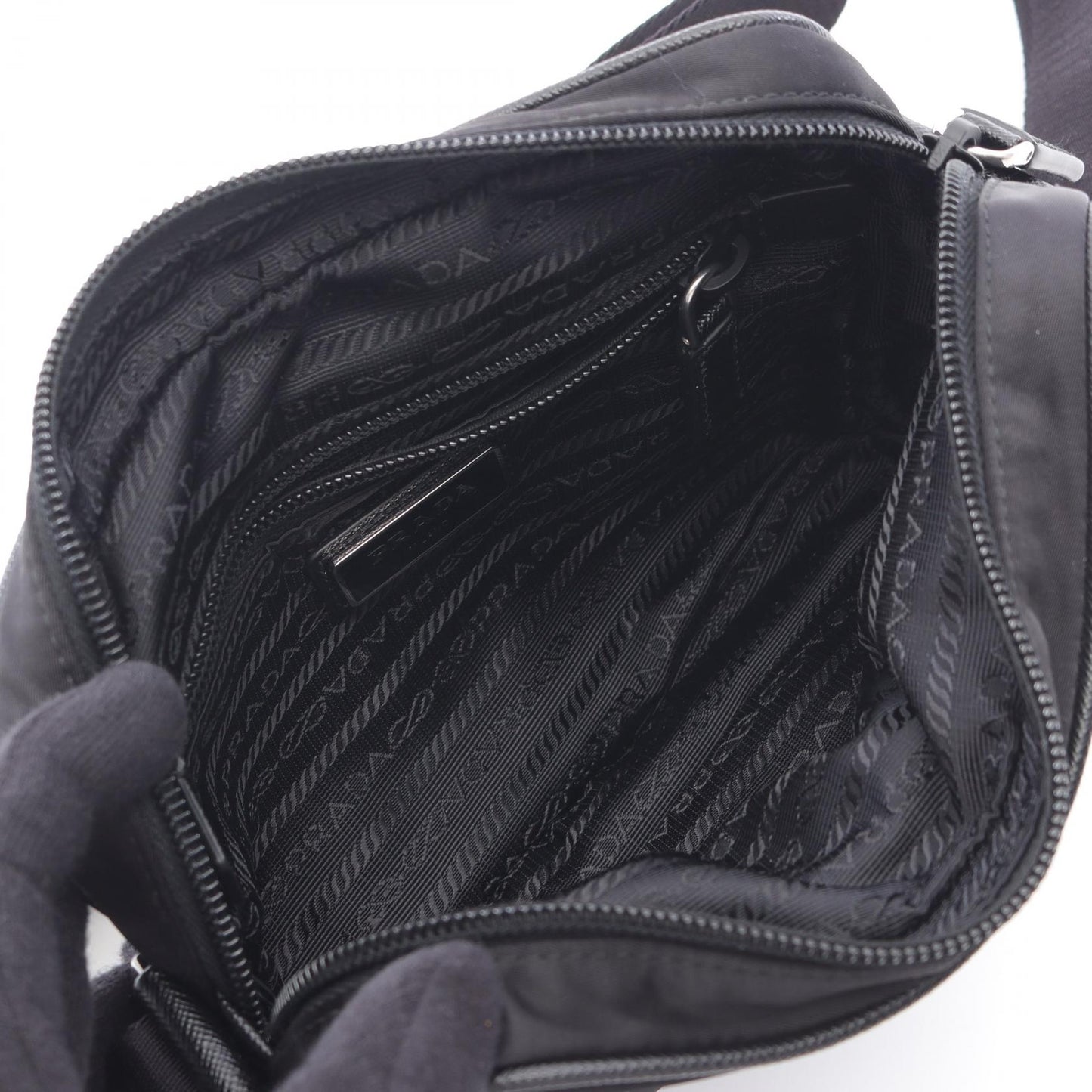 Prada Tessuto Shoulder Bag Leather Nylon Saffiano Shoulder Bag 4