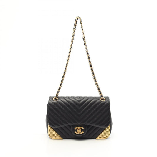 V-stitch Lambskin Shoulder Bag Signature
