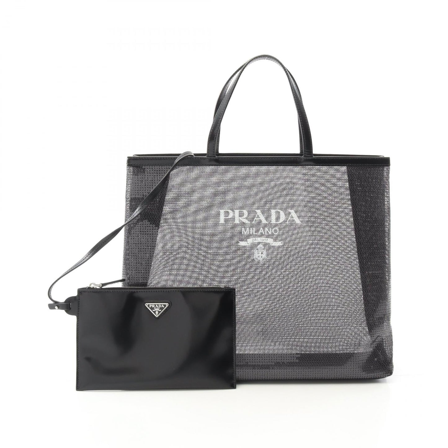 Prada 1Bg416 Sequin Tote Bag Leather
