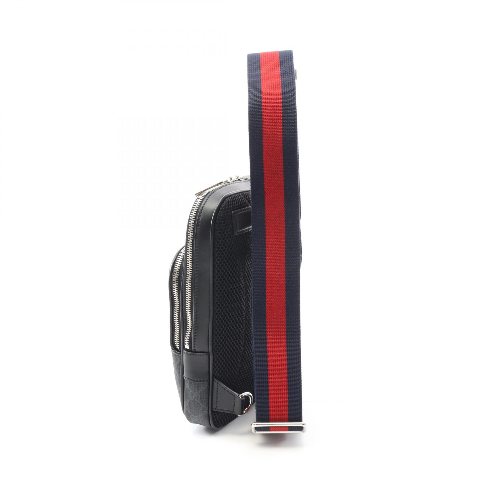Gucci Sling Bag Pvc Coated Shoulder Bag Leather Canvas Crossbody Bag