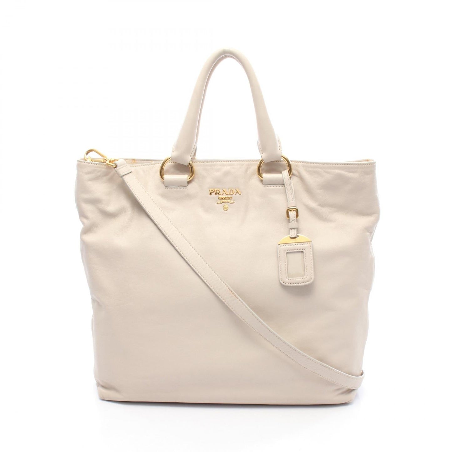 Prada Vit Daino Tote Bag Leather Leather Tote Bag
