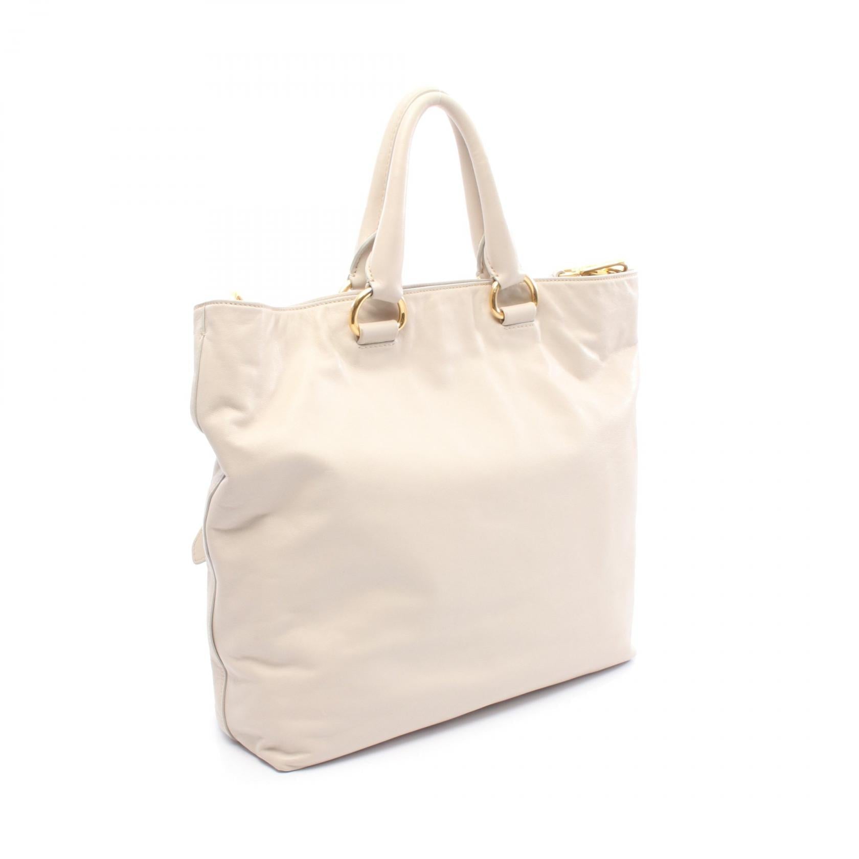 Prada Vit Daino Tote Bag Leather Leather Tote Bag