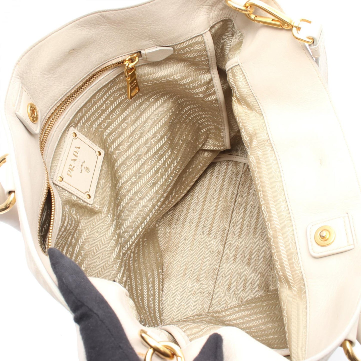 Prada Vit Daino Tote Bag Leather Leather Tote Bag