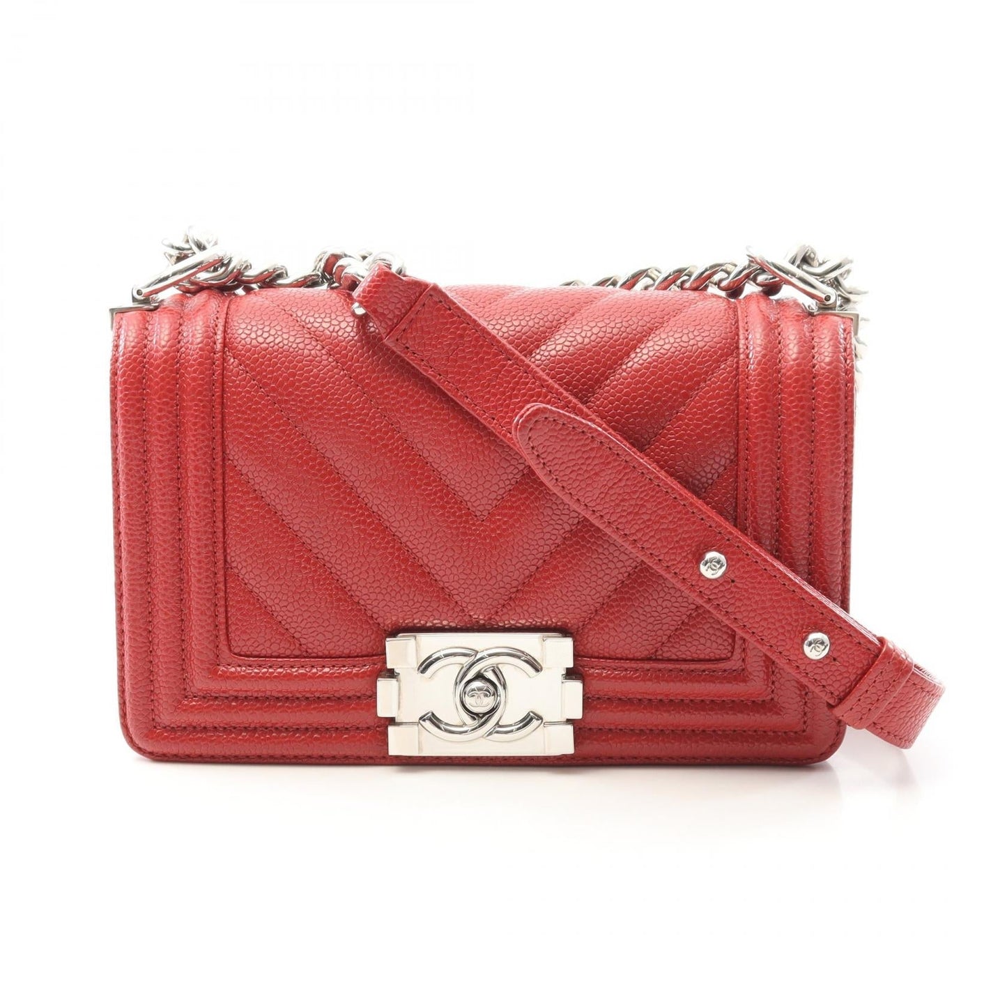 Boy Caviar Skin Shoulder Bag Refined