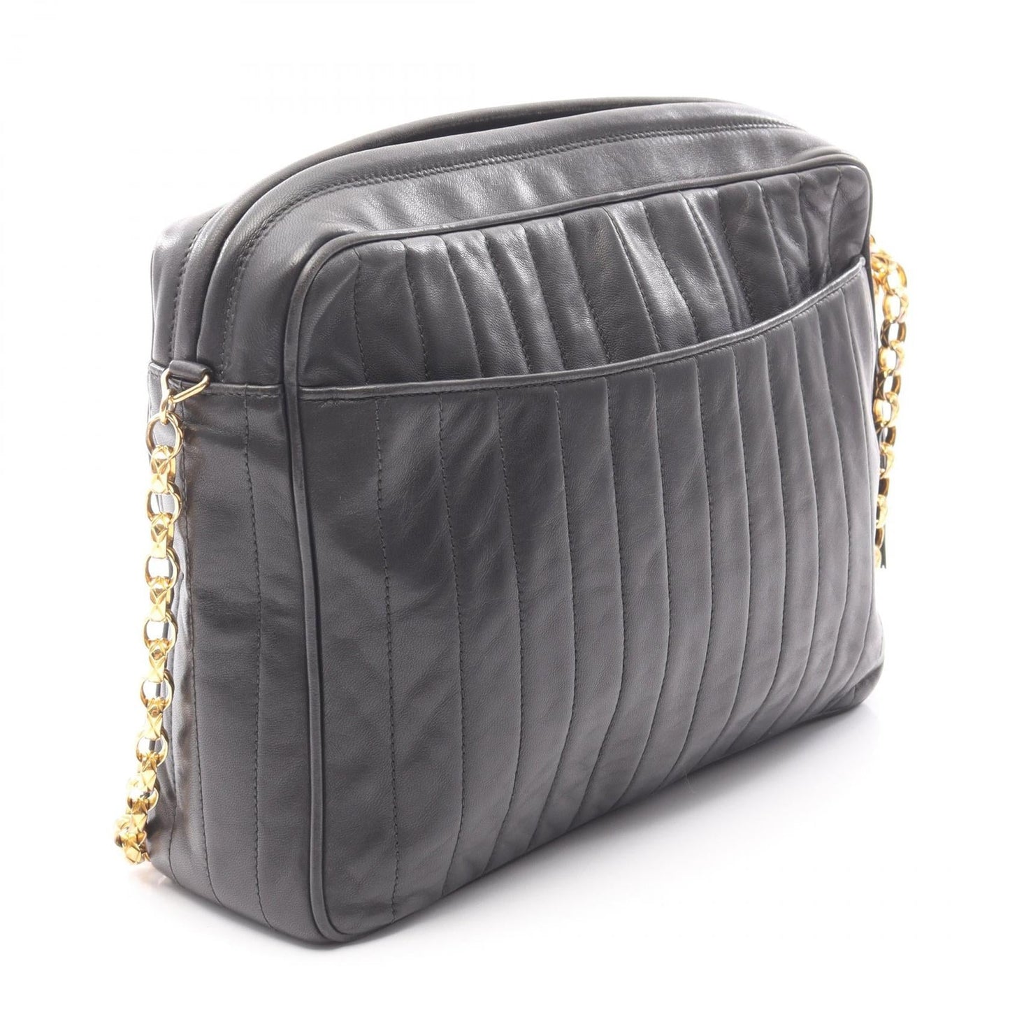 Mademoiselle Lambskin Shoulder Bag Signature