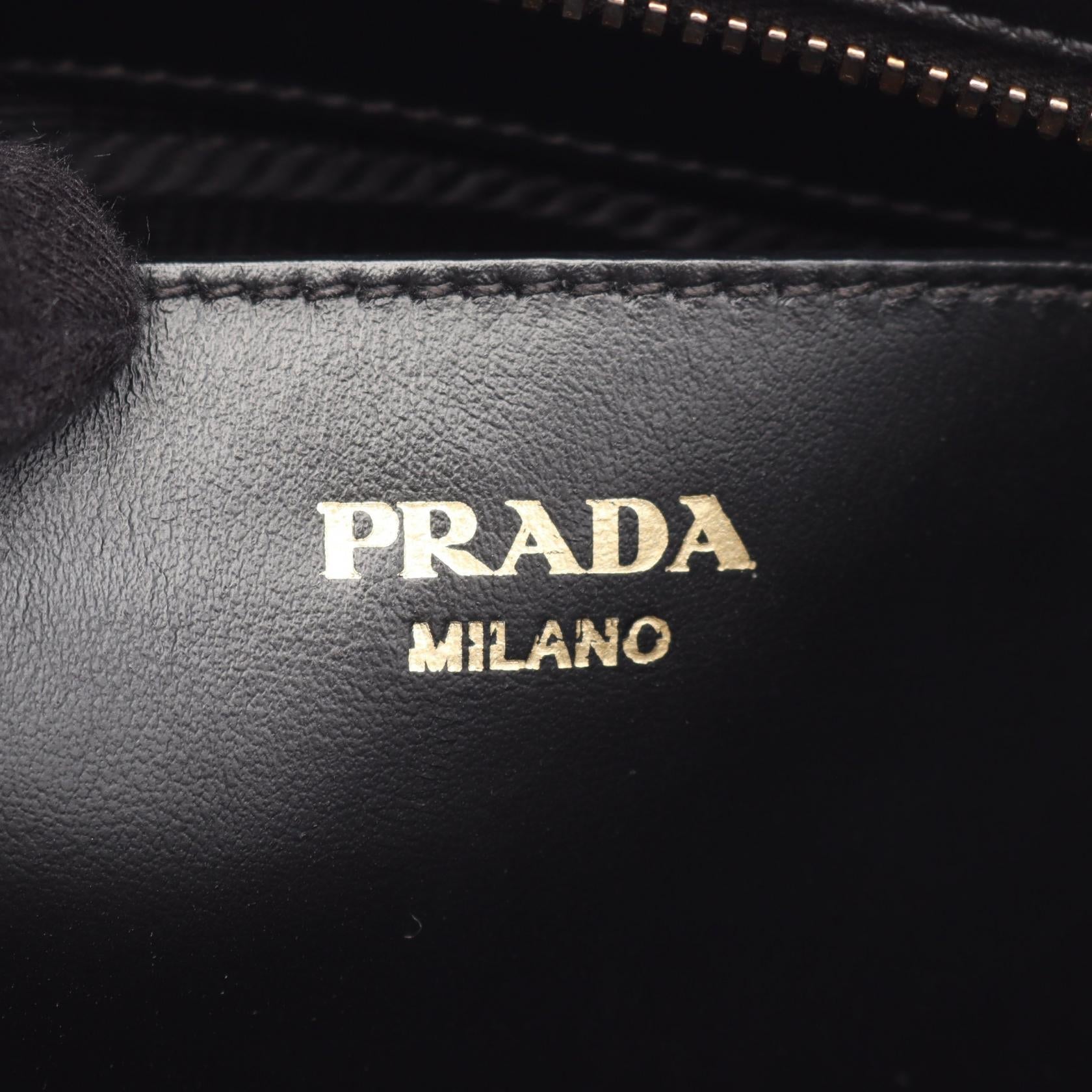 Prada Soft Calf 2Way Handbag Calf Leather Travel Bag