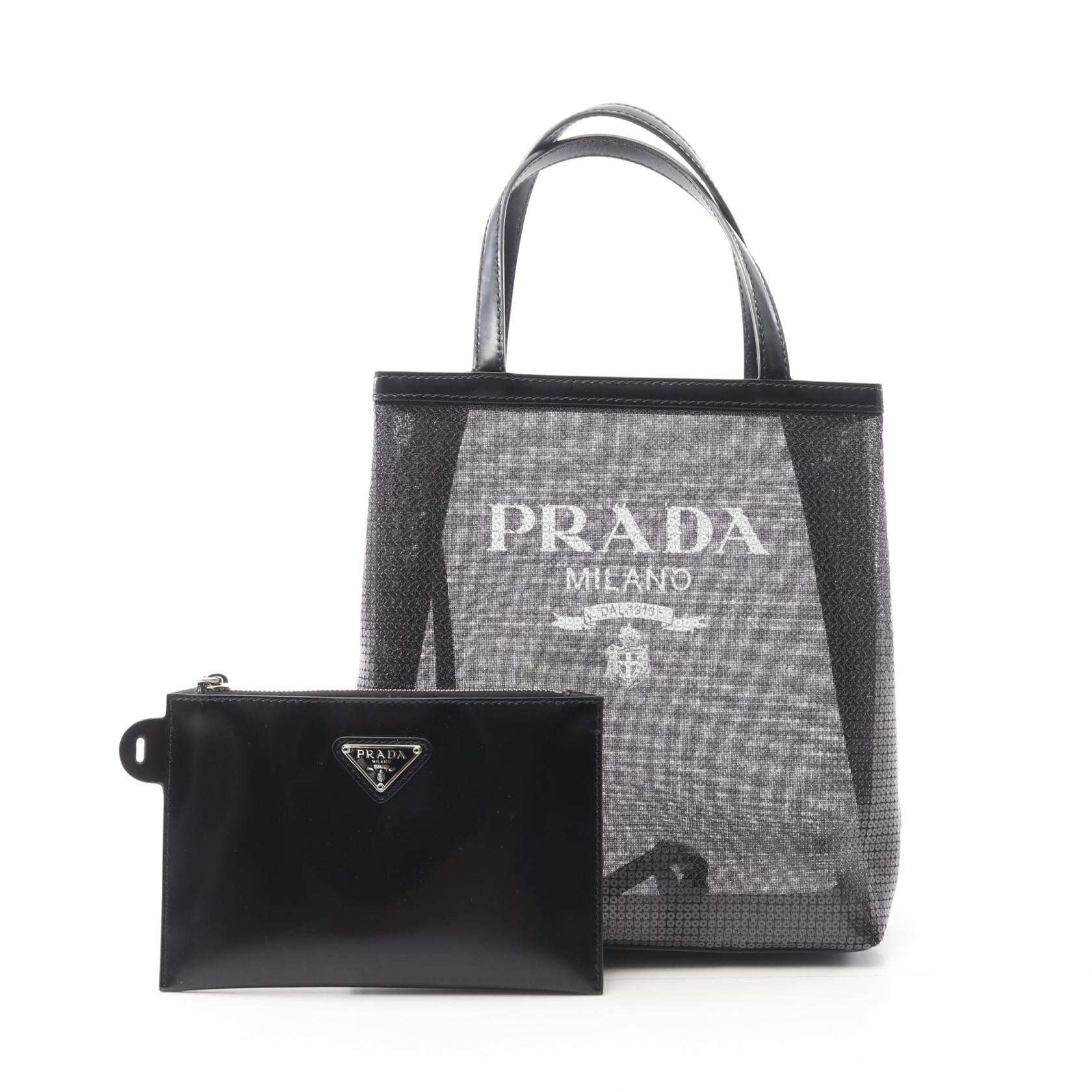Prada Rete Mesh Tote Bag Leather Patent