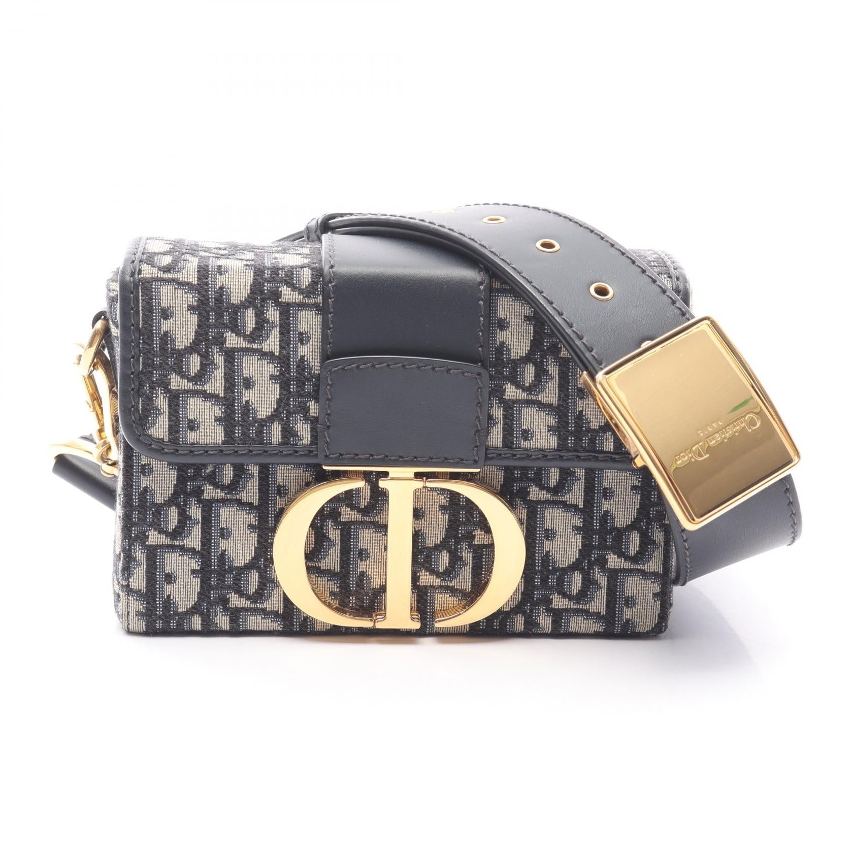 Dior Oblique Shoulder Bag Leather Canvas