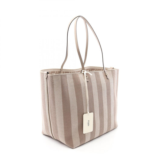 Fendi Roll Tote Bag Leather Canvas Large