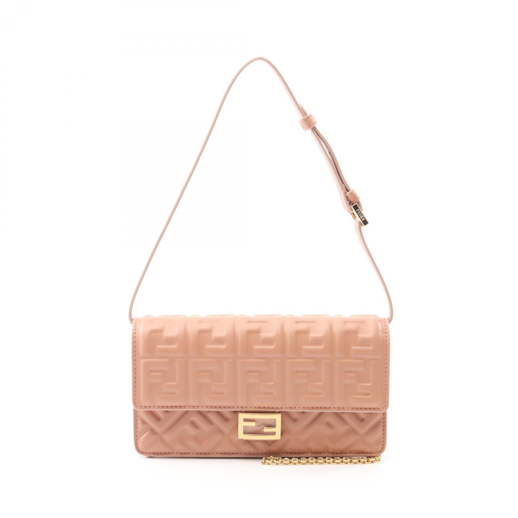 Fendi Baguette Zucca Shoulder Bag Leather