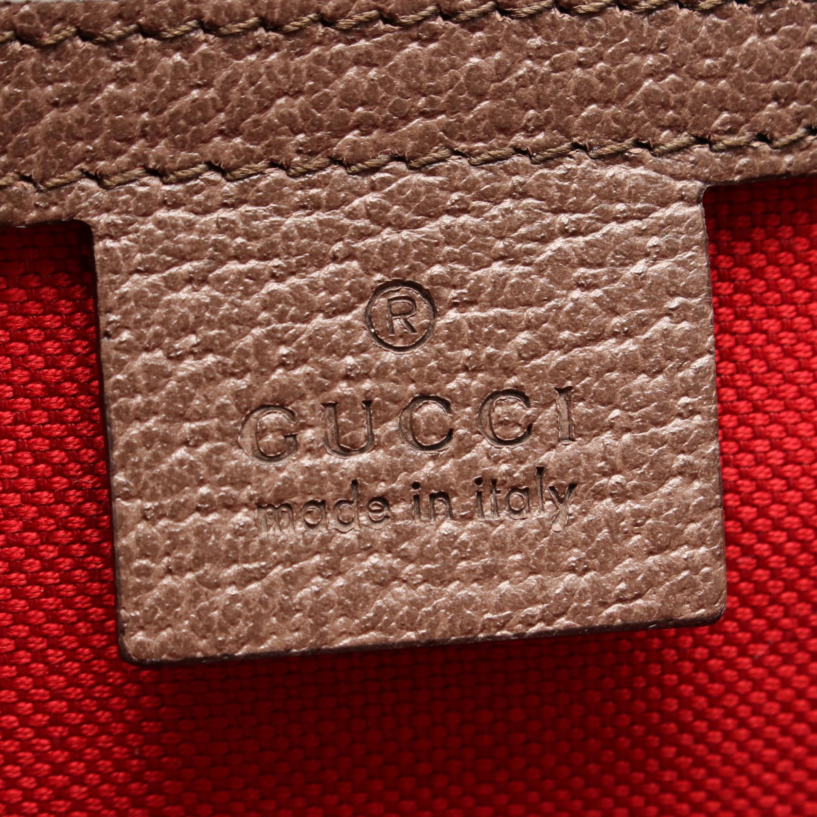 Gucci Interlocking Fabric Tote Bag Leather