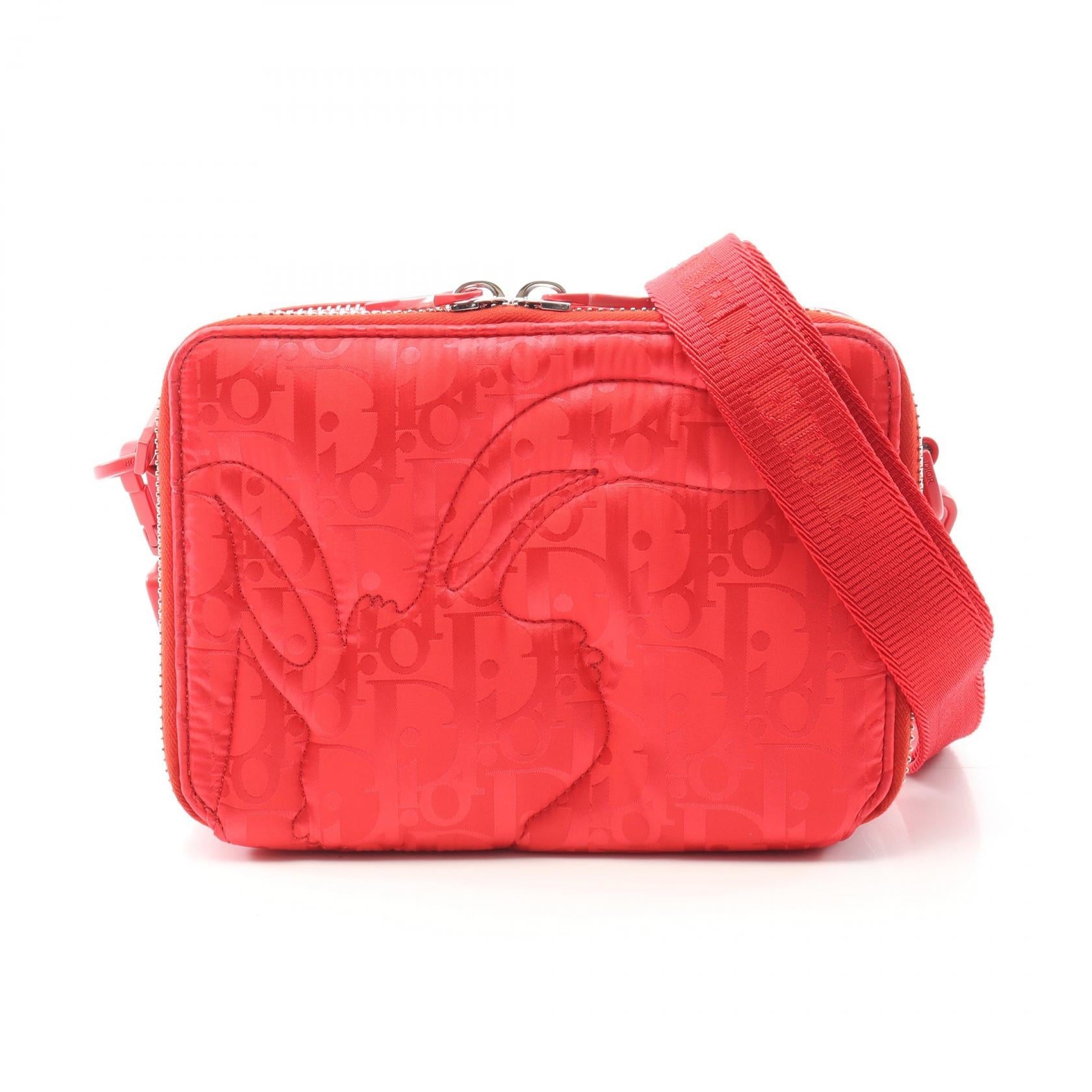 Dior Christian Erl Mirage Shoulder Bag Leather Nylon