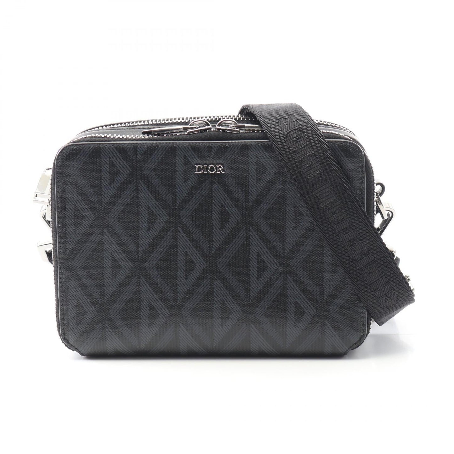 Dior Cd Diamond Pvc Coated Shoulder Bag Leather Canvas