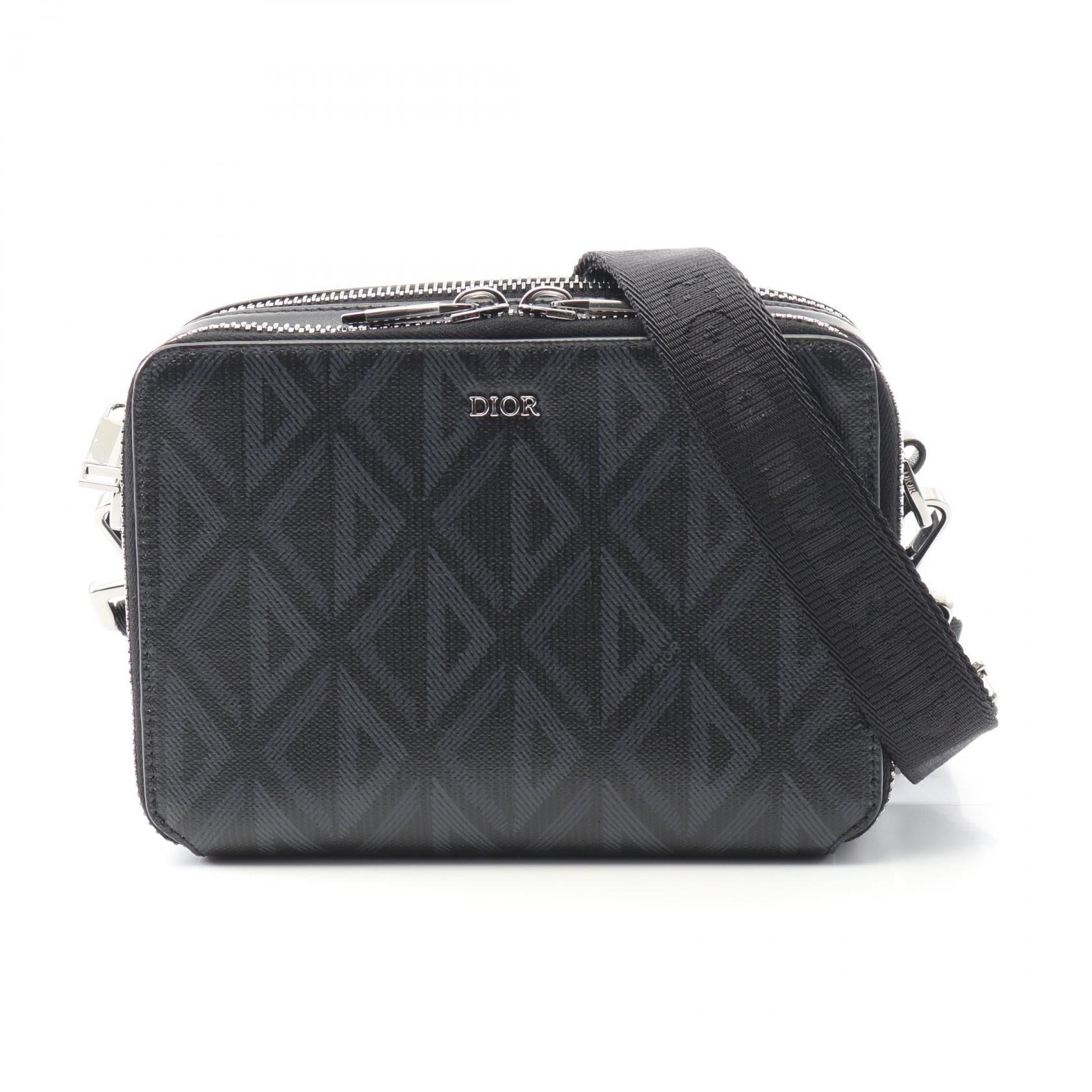 Dior Cd Diamond Pvc Coated Shoulder Bag Leather Canvas