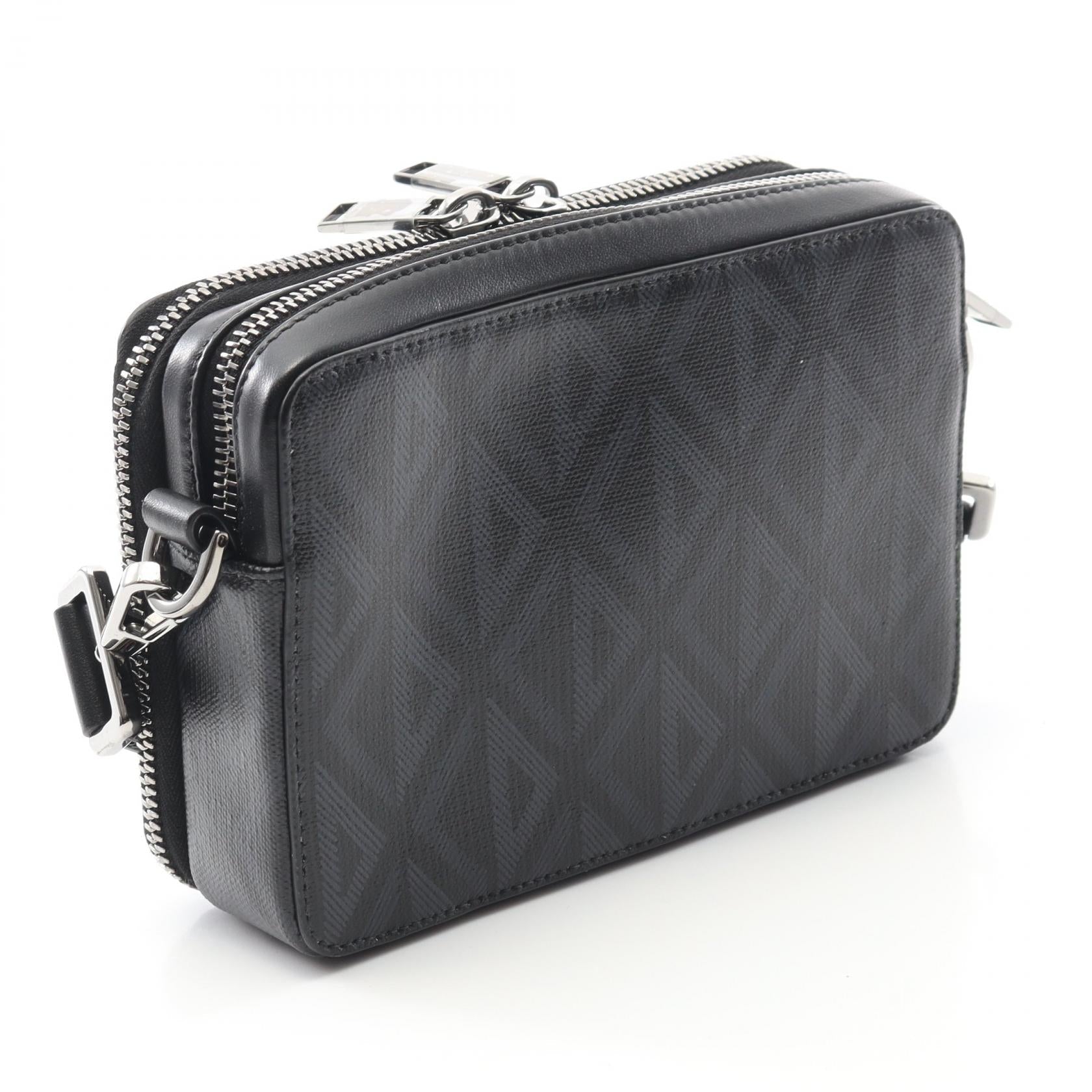 Dior Cd Diamond Pvc Coated Shoulder Bag Leather Canvas