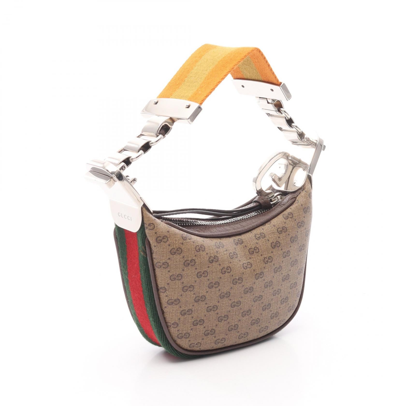 Gucci Micro Sheline Line Pvc Coated Handbag Canvas Travel Bag