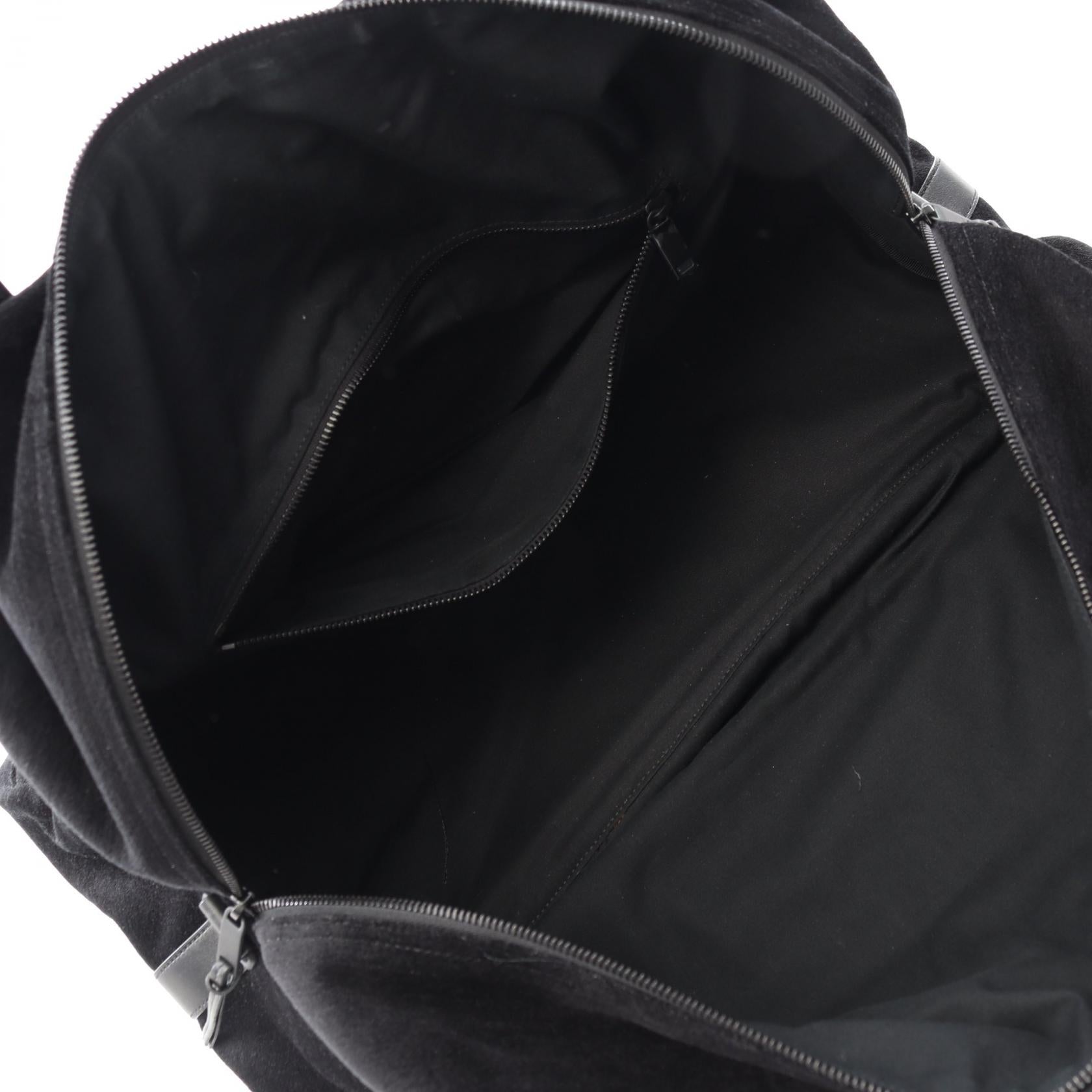 YSL Saint Laurent Paris Nux Fabric Boston Bag Leather Travel Bag