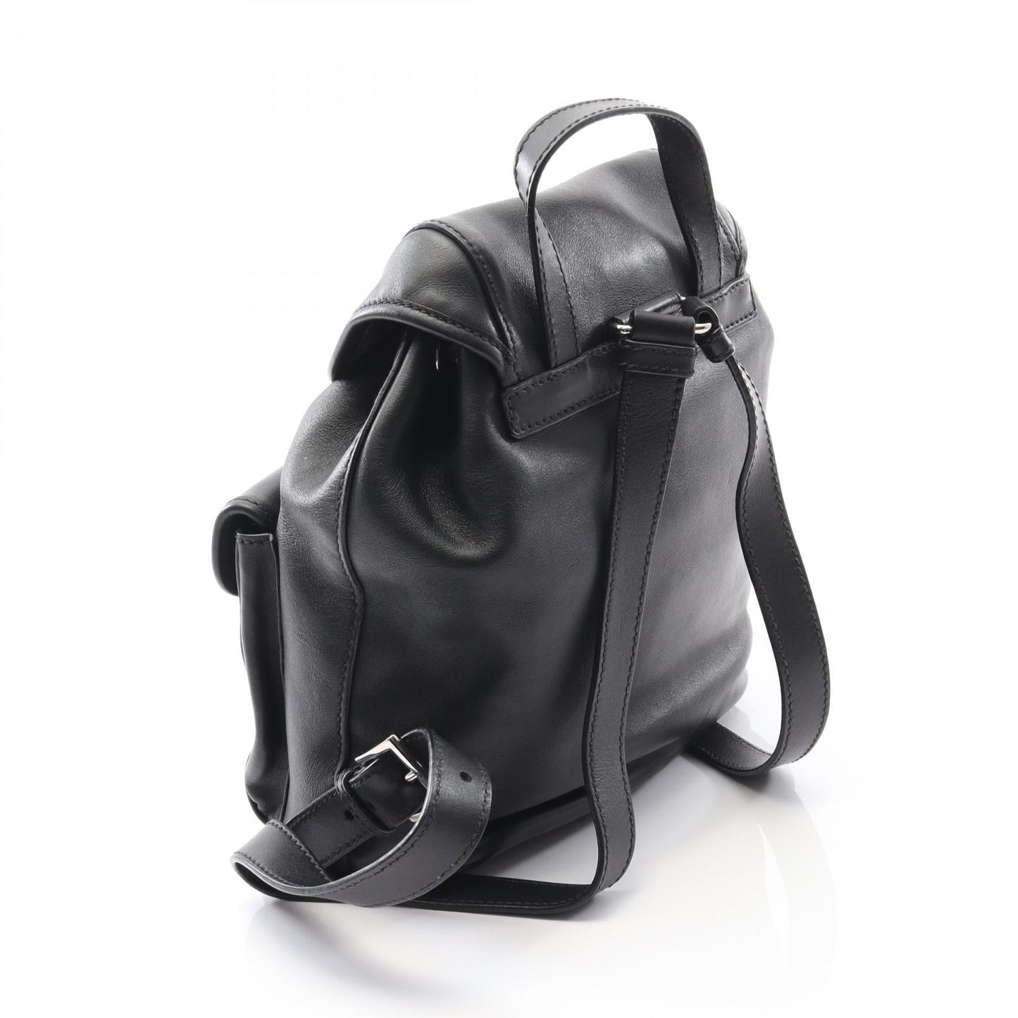 Prada Triangle Backpack Leather Logo Logo Leather Backpack
