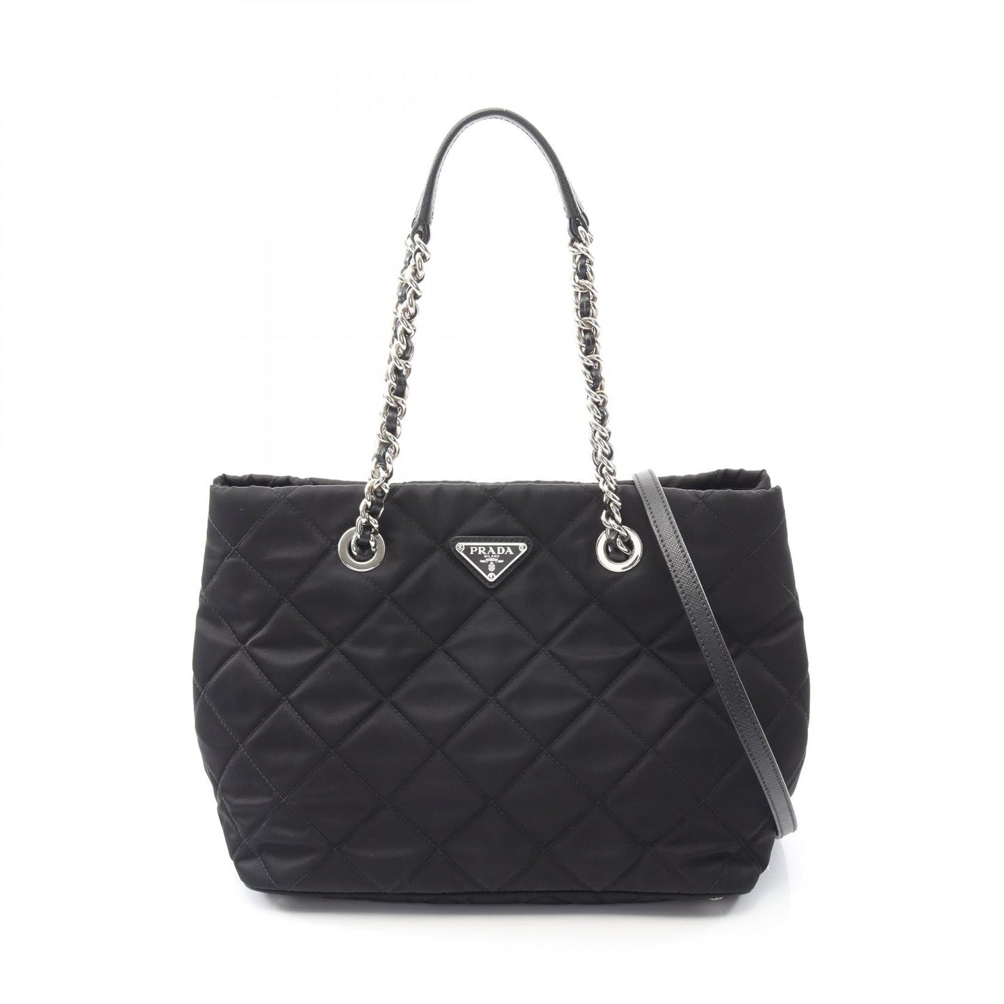 Prada Tessuto Impuntu 2Way Tote Bag Leather Nylon Saffiano