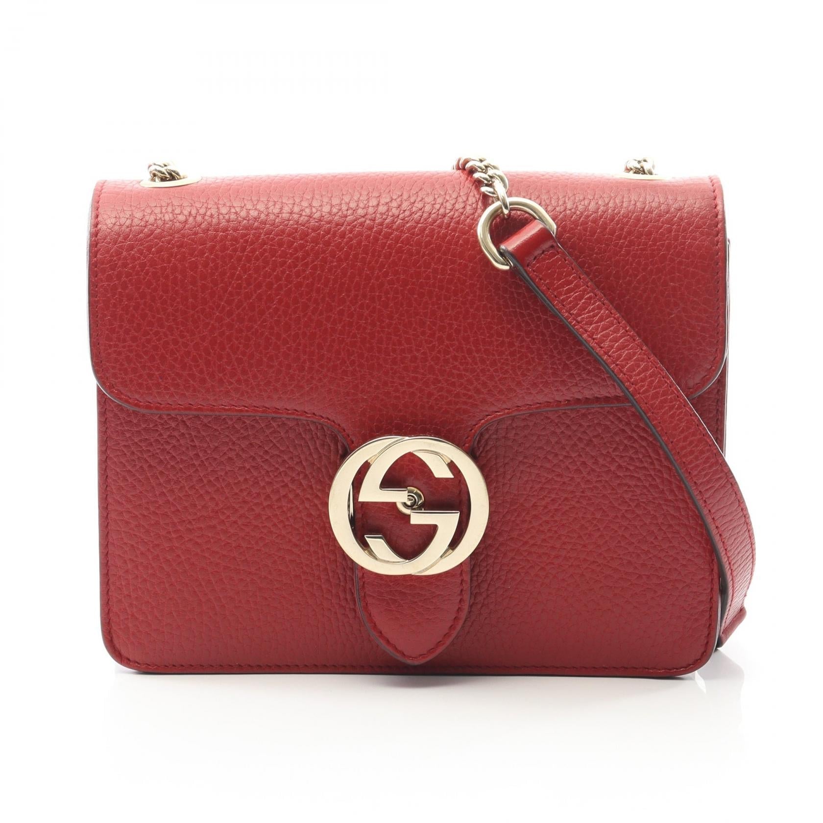 Gucci Interlocking Shoulder Bag Leather Bag 4