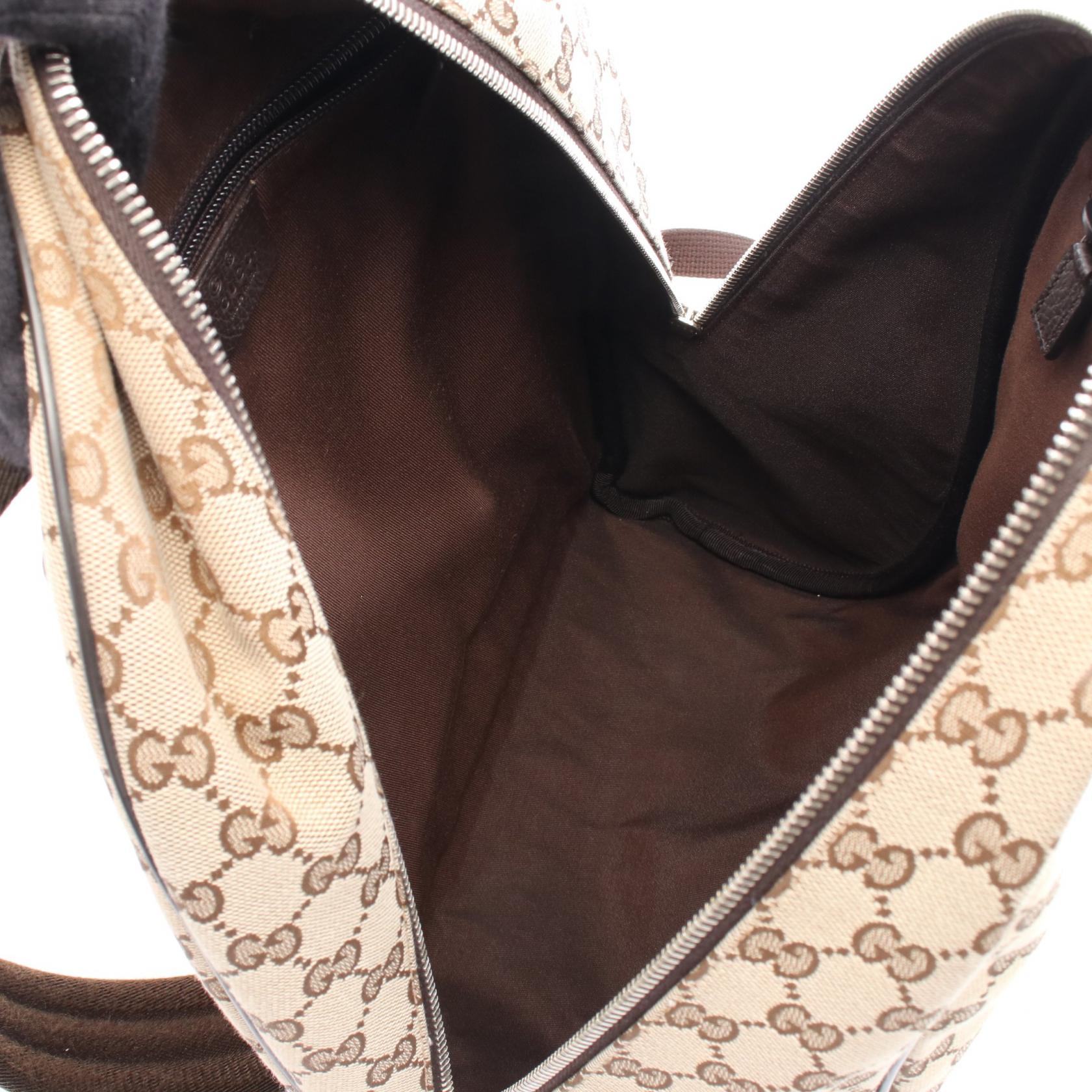 Gucci Backpack Leather Canvas Leather Backpack