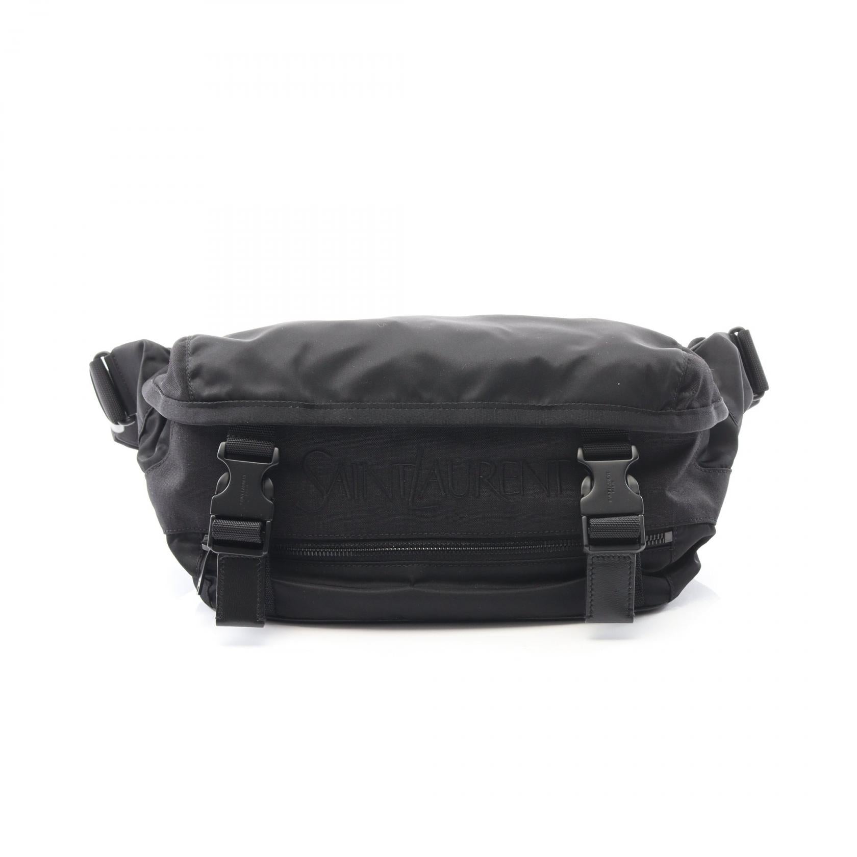 YSL Saint Laurent Paris Embroidery Waist Bag Canvas Nylon Travel Bag